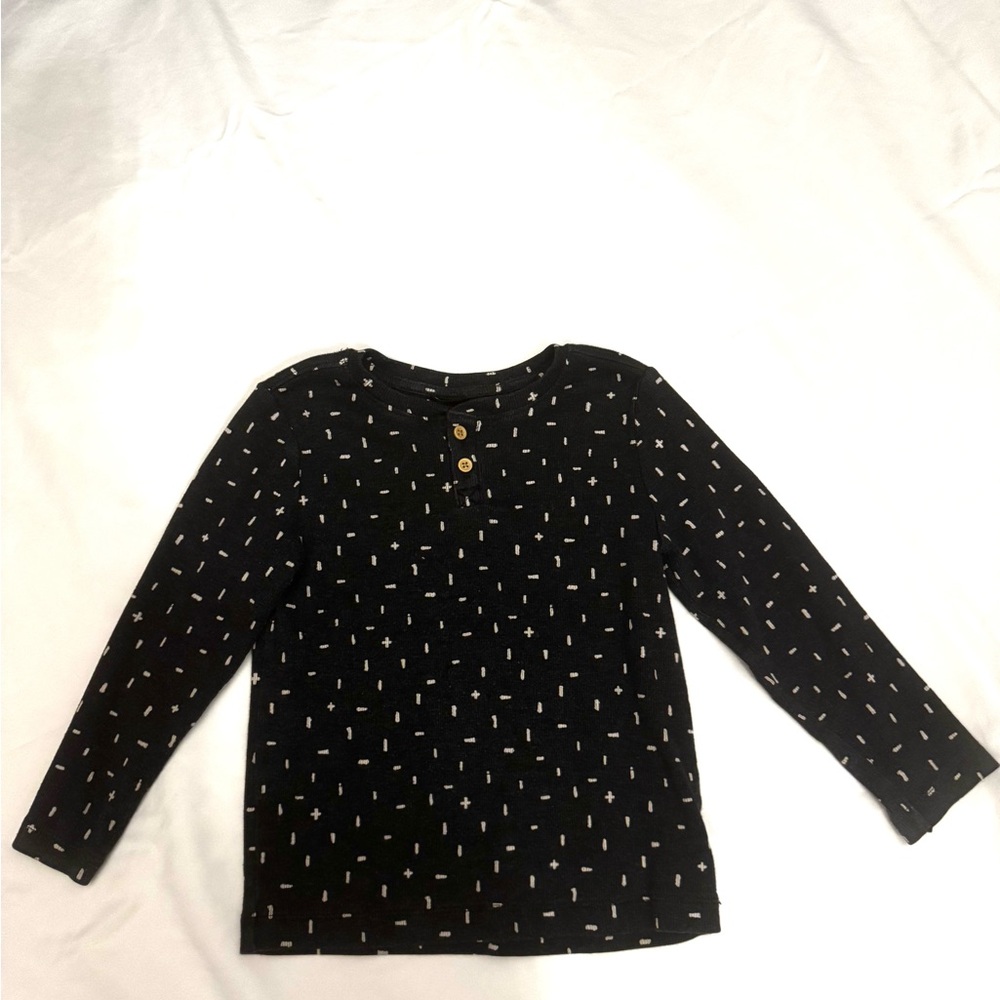 Art Class Charcoal Patterned Kids Long Sleeved Shirt 3T